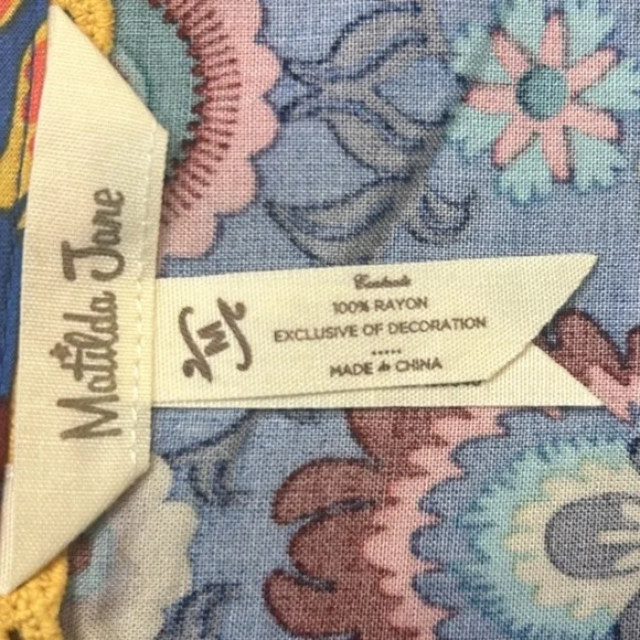 Matilda Jane Splendid Blue Colorful Floral Print Pintuck Pleated Dress Medium - Picture 8 of 10